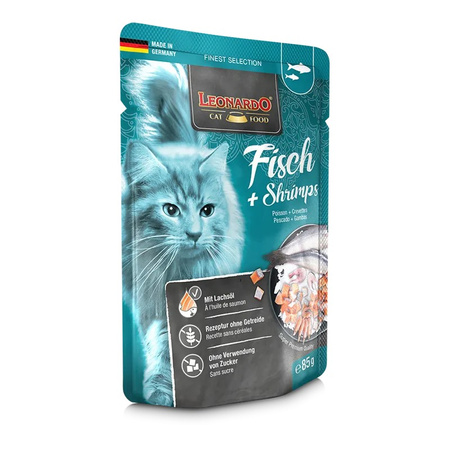 Leonardo Finest Selection Bezzbożowa Mokra Karma Dla Kota Ryba Z Krewetką 85g