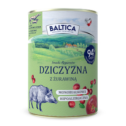 Baltica Dziczyzna z Żurawiną 400g Monoproteinowa Hipoalergiczna Bezzbożowa Mokra Karma Dla Psa