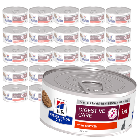 Hill's Prescription Diet i/d Digestive Care 24x156g Mokra Karma Z Kurczakiem Dla Kota Wsparcie Układu Pokarmowego