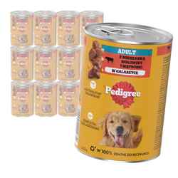 PEDIGREE Adult Puszka 12x 400g - Mokra Karma dla Psów z Wołowiną w Galaretce