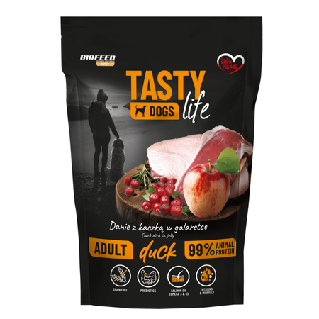 Biofeed Tasty Dogs Life z Kaczką w Galaretce 10x500g Bezzbożowa Mokra Karma Dla Psa