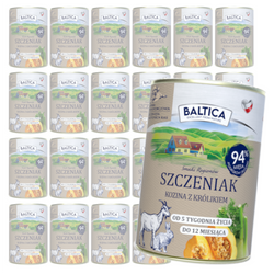 Baltica Kozina z Królikiem 24x400g Bezzbożowa Mokra Karma Dla Szczeniąt