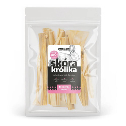 Uniszki Skóra Królika Naturalny Przysmak Suszony Dla Psa 100g