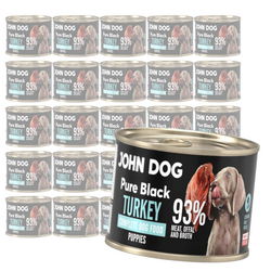 John Dog Pure Black Turkey Puppies 24x200g Mokra Karma Dla Szczeniąt Z Indykiem