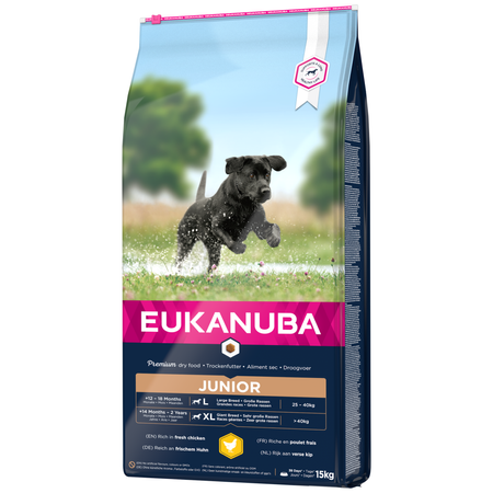EUKANUBA Junior z Kurczakiem 15kg Sucha Karma Dla Dorastających Psów Dużych Ras