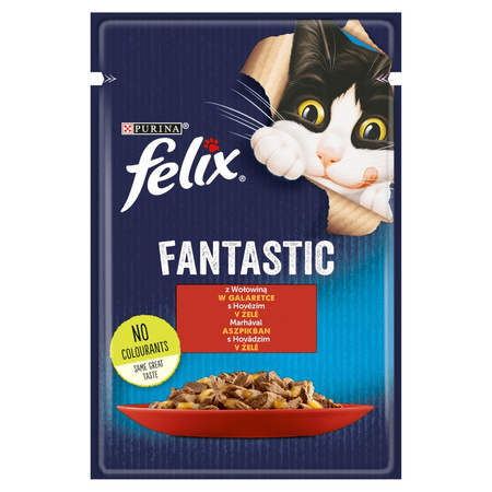 Felix Fantastic Karma Dla Kotów Wołowina W Galaretce Saszetka 26x85g
