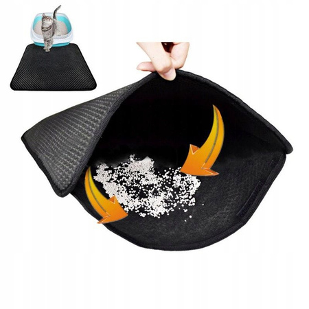 Wycieraczka Pod Kuwetę Zatrzymuje 90% Żwirku 60*45 CZARNA