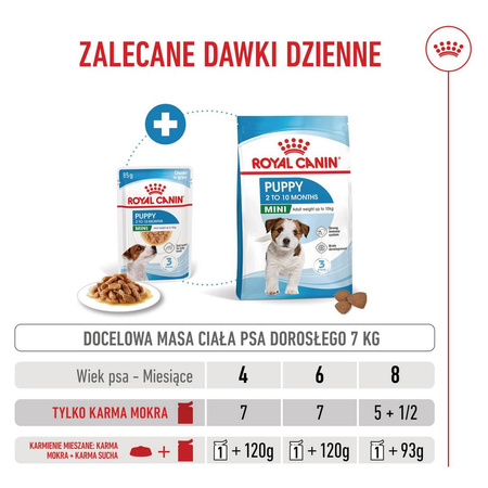 Royal Canin Mini Puppy 48x85g Mokra Karma w Sosie Dla Szczeniąt Do 10 Miesiąca Małych Ras