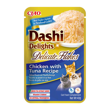 Inaba Cat Dashi Delights Delicate Flakes 6x40g Karma Uzupełniająca Dla Kota Z Kurczakiem I Tuńczykiem