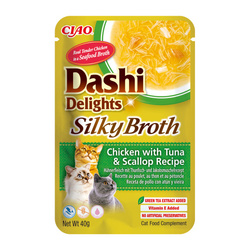 Inaba Cat Dashi Delights Silky Broth 40g Karma Uzupełniajaca Dla Kota Z Kurczakiem Tuńczykiem I Przegrzebkami