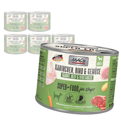 MAC's Dog 6x200g Bezzbożowa Mokra Karma Dla Psa  z Królikiem Wołowiną i Warzywami