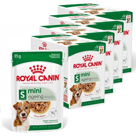 Royal Canin Mini Ageing 12+ 48x85g Karma Mokra Kawałki W Sosie Dla Psów Dojrzałych Po 12 Roku Życia Ras Małych