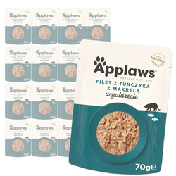 Applaws Cat Mokra Karma Dla Kota 16x70g Filet z Tuńczyka z Makrelą w Galaretce