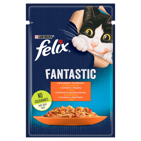 Felix Fantastic Karma Dla Kotów Kurczak Z Pomidorami W Galaretce Saszetka 48x85g