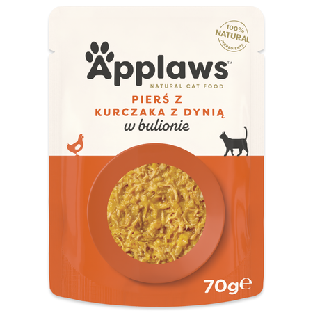 Applaws Cat Mokra Karma Dla Kota 12x70g Pierś z Kurczaka z Dynią w Bulionie