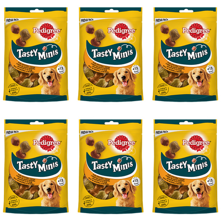 Pedigree Tasty Minis Chewy Cubes Z Kurczakiem 6x130g Przysmak dla psa