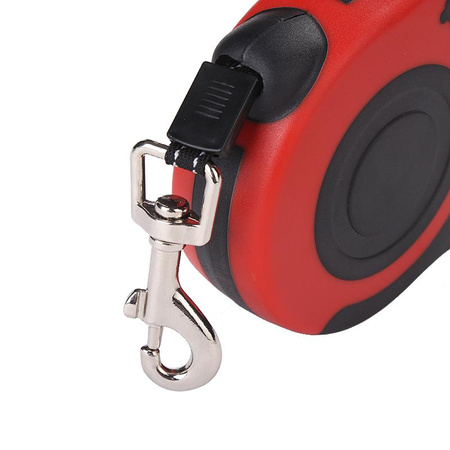 Smycz automatyczna Czerwony Długość 3m, Dla Psów Psa Kota do 15kg