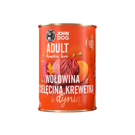 John Dog Karma Mokra Dla Psa Pumpkin Line Mix 6 Smaków 12x400g Dzik Wołowina Indyk Jagnięcina Królik Kaczka