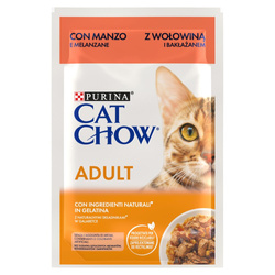 Purina Cat Chow Adult 85g Mokra Karma Dla Kota z Wołowiną i Bakłażanem w Galaretce