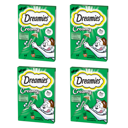 Dreamies Creamy 16x10g Kremowy Przysmak Dla Kotów Z Kocimiętką
