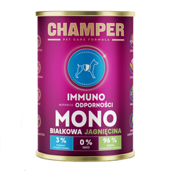 Champer Immuno Monobiałkowa 400g Mokra Karma Dla Psa Z Jagnięciną Wsparcie  Odporności
