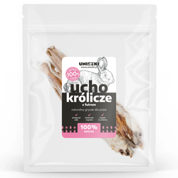 Uniszki Ucho Królicze Z Futrem 2szt. Naturalny Przysmak Dla Psa