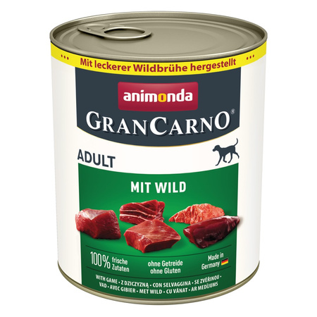 Animonda GranCarno Adult 12x800g Mokra Karma Dla Psa z Dziczyzną