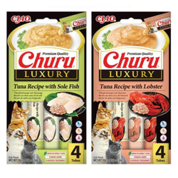 Inaba Cat Churu Luxury 8x14g (112g) Kremowy Przysmak Dla Kota Tuńczyk z Solą i Tuńczyk z Homarem