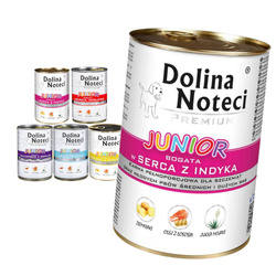 Dolina Noteci Premium Junior Mix 5 Smaków Mokra Karma Dla Szczeniąt 6x400g Indyk Kurczak Jagnięcina Królik Wołowina