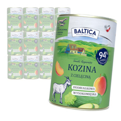 Baltica Kozina z Cielęciną 12x400g Duoproteinowa Bezzbożowa Mokra Karma Dla Psa