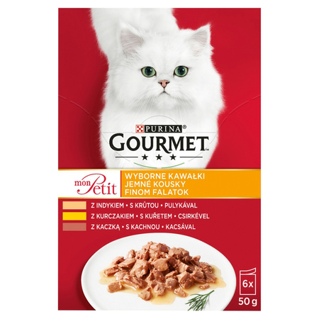 Purina Gourmet Mon Petit Mix Drobiowe Smaki 18x50g Mokra Karma Dla Kota Wyborne Kawałki