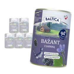 Baltica Bażant z Sarniną 6x400g Duoproteinowa Bezzbożowa Mokra Karma Dla Psa
