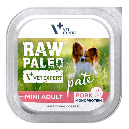 Raw Paleo Pate Mini Adult 12x150g Monoproteinowa Mokra Karma Pasztet Dla Dorosłych Psów Małych Ras Z  Wieprzowiną I Kaczką