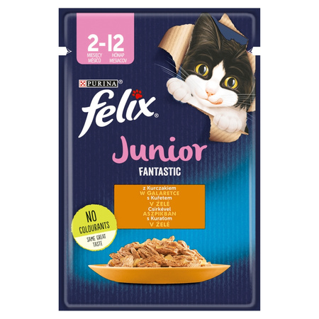 Felix Fantastic Junior Karma Dla Kociąt Kurczak W Galaretce Saszetka 24x85g