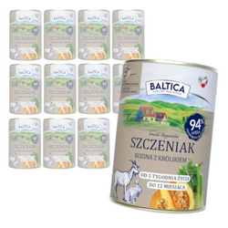 Baltica Kozina z Królikiem 12x400g Bezzbożowa Mokra Karma Dla Szczeniąt