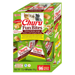 Inaba Cat Churu Fun Bites Chicken with Pumpkin Recipe 8x12g Przysmak Dla Kota Poduszki Z Kremowym Nadzieniem Kurczak Dynia