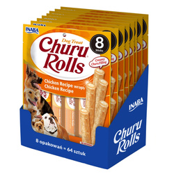 Inaba Dog Churu Rolls Chicken Wraps 8x96g Przysmak Dla Psa Z Kurczakiem