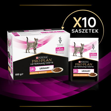 Purina Pro Plan Veterinary Diets UR Urinary Mokra Karma Dla Kota Z Kurczakiem 10x85g Przeciw Kamieniom Struwitowym