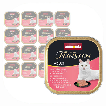 Animonda Vom Feinsten Adult 16x100g Mokra Karma dla Kota z Sercami Indyka