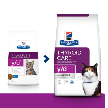 Hill's Prescription Diet y/d Thyroid Care 3kg Dietetyczna Sucha Karma Dla Kota Wsparcie Zdrowia Tarczycy 