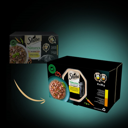 Sheba Tacka 8x85g Drobiowe Smaki Mokra Karma W Sosie Dla Dorosłych Kotów Kurczak Indyk