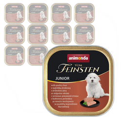 Animonda Vom Feinsten Junior 12x150g Mokra Karma Dla Szczeniąt z Wątróbką Drobiową