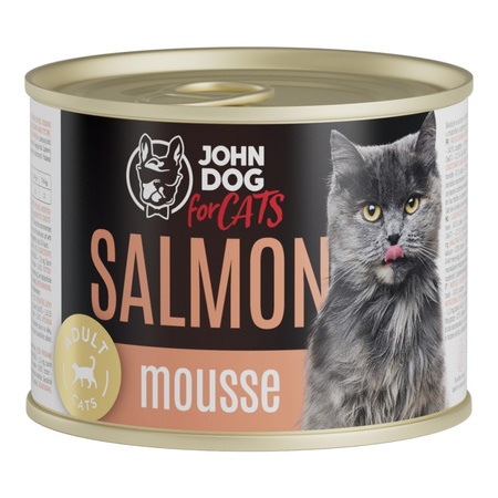John Dog for Cats Mus z Łososiem 12x200g Bezzbożowa Mokra Karma Dla Kota