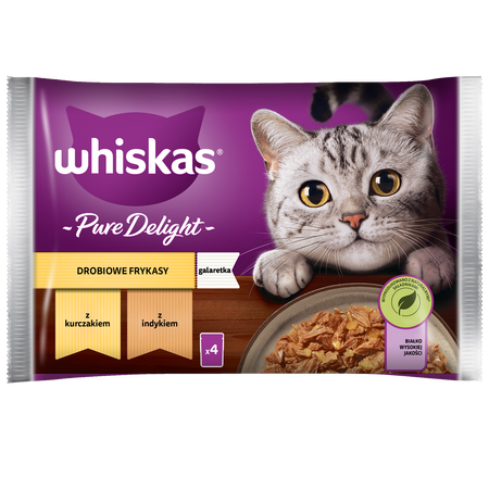 Whiskas Adult 13x340g Drobiowe Frykasy Mokra Karma Dla Dorosłego Kota W Galaretce Kawałki Z Kurczakiem I Z Indykiem