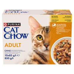 Purina Cat Chow Adult 10x85g Mokra Karma Dla Kotów Z Kurczakiem I Cukinią W Galaretce