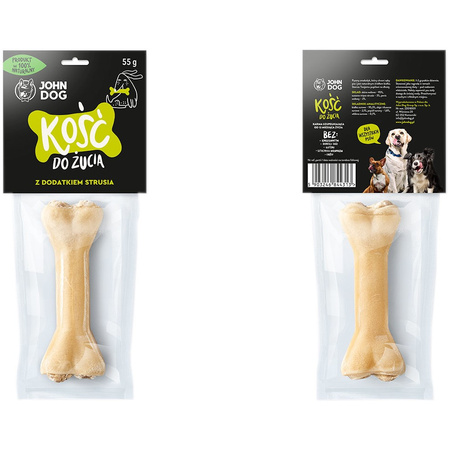 Przysmak Dla Psa John Dog Kość Do Żucia Z Dodatkiem Strusia 12cm