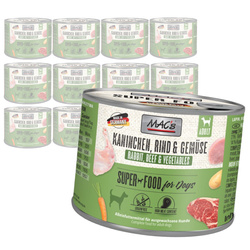 MAC's Dog 12x200g Bezzbożowa Mokra Karma Dla Psa  z Królikiem Wołowiną i Warzywami
