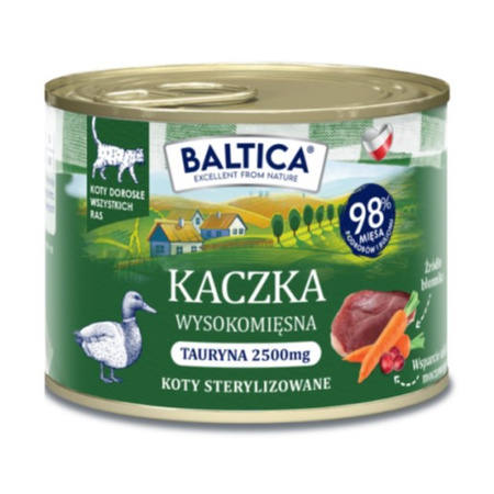 Baltica Smaki Regionów Kaczka 24x185g Bezzbożowa Mokra Karma Dla Kotów Sterylizowanych