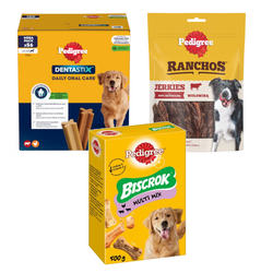 Pedigree Zestaw Przysmaków Dentastix Large 8x270g + Ciasteczka 500g + Ranchos Jerkies 70g Z Wołowiną