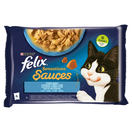 Felix Sensations Sauces Karma Dla Kotów Smaki Rybne W Sosie 8x340g (32x85g) Dorsz Sardynka